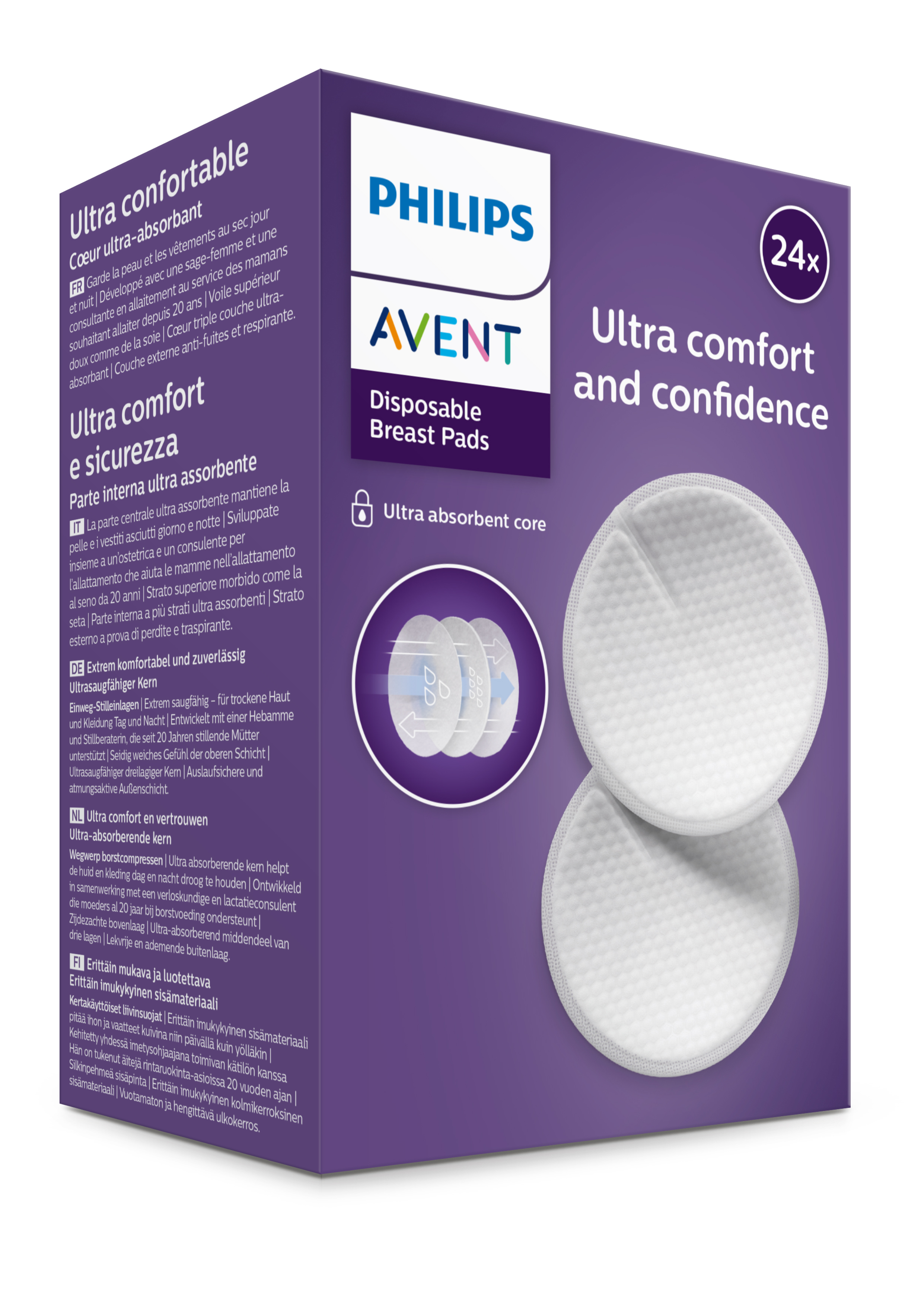 Philips Avent Vienreizējas lietošanas krūšturu ieliktnīši (24 gab.)