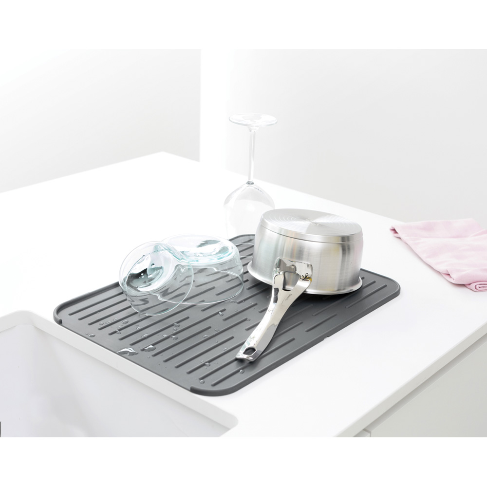 BRABANTIA Silikona trauku žāvēšanas paliktnis, dark grey