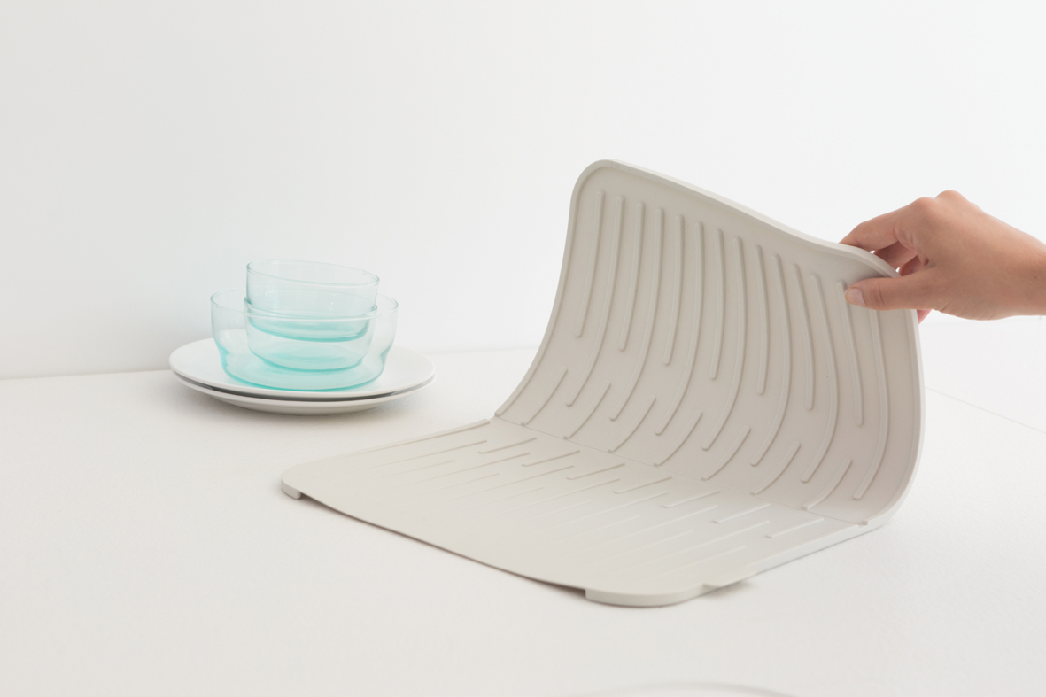 BRABANTIA Silikona trauku žāvēšanas paliktnis, light grey