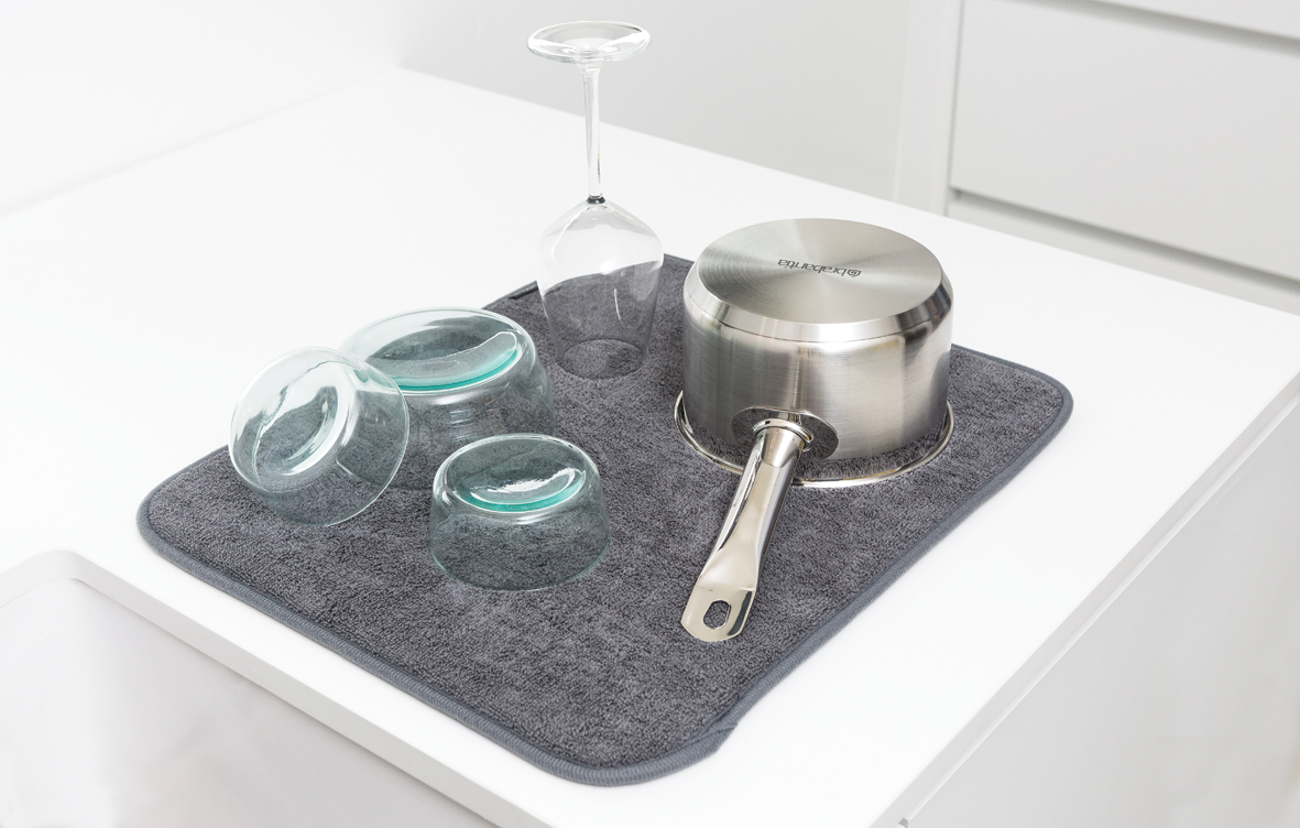 BRABANTIA mikro-šķiedras trauku žāvēšanas paliktnis, dark grey